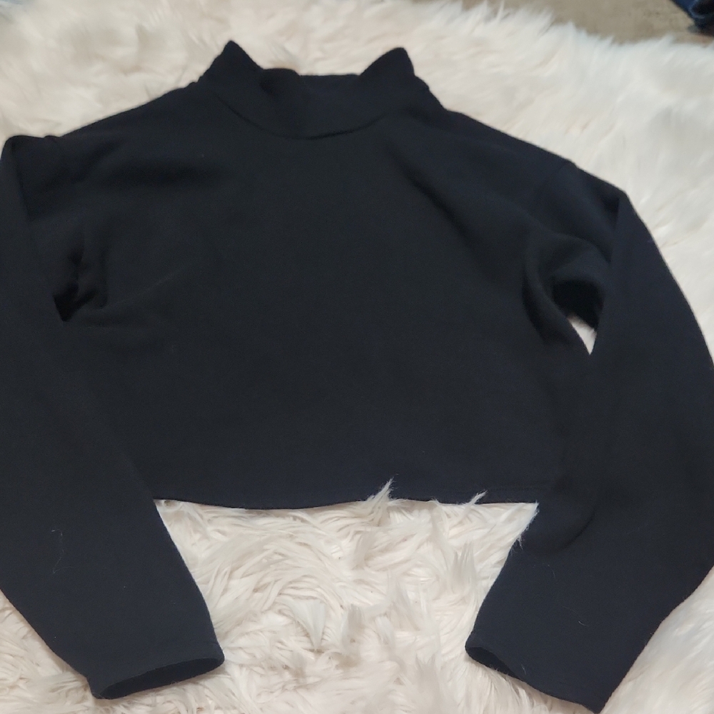 Express Mock Neck Cropped Sweatshirt- Small